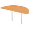 Table d'extension, demi-cercle, Ø 1600 mm, hêtre/alu blanc