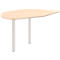 Table d'extension gauche BARI, 2 pieds-support, forme B, forme arrondie, l. 1050 x P 1260 x H 680-820 mm, coloris érable