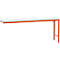 Table d'extension UNIVERSAL Spezial Manuflex, 2000 x 800 mm, mélaminé gris clair, orangé rouge