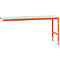 Table d'extension UNIVERSAL Standard Manuflex, 2000 x 800 mm, mélaminé gris clair, orangé rouge