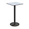 Table d'extérieur Paperflow Cross, carrée, pied assiette, L 600 x P 600 x H 1100 mm, gris/noir mat