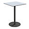 Table d'extérieur Paperflow Cross, carrée, pied assiette, L 800 x P 800 x H 1100 mm, gris/noir mat