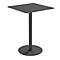 Table d'extérieur Paperflow Cross, carrée, pied en forme d'assiette, L 800 x P 800 x H 1100 mm, noir/noir mat
