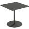 Table d'extérieur Paperflow Cross, carrée, pied en forme d'assiette, L 800 x P 800 x H 750 mm, gris/noir mat