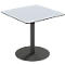 Table d'extérieur Paperflow Cross, carrée, pied en forme d'assiette, L 800 x P 800 x H 750 mm, gris/noir mat