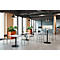 Table d'extérieur Paperflow Cross, carrée, pied en forme d'assiette, L 800 x P 800 x H 750 mm, gris/noir mat