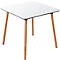 Table de bistrot Palomba, carrée, piétement 4 pieds en bois massif, L 800 x P 800 x H 750 mm, blanc/hêtre