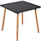 Table de bistrot Palomba, carrée, piétement 4 pieds en bois massif, L 800 x P 800 x H 750 mm, noir/hêtre