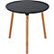 Table de bistrot Palomba, ronde, piétement 3 pieds en bois massif, Ø 800 x H 750 mm, noir/hêtre