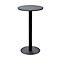 Table de bistrot Paperflow® Mezzo, plateau MDF mélaminé, piétement acier, rond Ø 600 x H 1100 mm, noir/noir mat