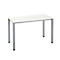 Table de bureau Nevada, Home Office, rectangulaire, 4 pieds, tube carré, L 1200 x P 600 x H 740 mm, blanc/aluminium argenté 