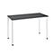 Table de bureau Nevada, Home Office rectangulaire, 4 pieds, tube rond, L 1200 x P 600 x H 740 mm, gris foncé/blanc 