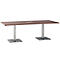 Table de conférence, avec panneau de connexion, jusqu'à 8 personnes, rectangulaire, pied, L 2200 x P 1000 x H 720-820 mm, érable brun/argenté