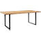 Table de conférence FRED, structure en acier en forme de U, L 1800 x P 900 x H 750 mm, chêne sauvage massif, huilé
