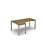 Table de forme libre NEVADA, L 1800 x P 1200/800 x H 740 mm, carrée, décor chêne/argent alu