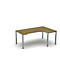 Table de forme libre NEVADA, L 1800 x P 1200/800 x H 740 mm,carrée, décor chêne/argent alu