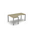 Table de forme libre NEVADA, L 1800 x P 1200/800 x H 740 mm, carrée, décor érable/argent alu