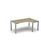 Table de forme libre NEVADA, L 1800 x P 1200/800 x H 740 mm,carrée, décor érable/argent alu