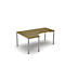 Table de forme libre NEVADA, L 1800 x P 1200/800 x H 740 mm, ronde, décor chêne/aluminium