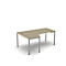 Table de forme libre NEVADA, L 1800 x P 1200/800 x H 740 mm, ronde, décor érable/argent alu