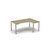 Table de forme libre NEVADA, L 1800 x P 1200/800 x H 740 mm, ronde, décor érable/argent alu