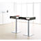 Table de réunion haute BOX, avec tablettes à caissons, hauteur 1050 mm, graphite