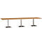 Table de réunion Quandos 3 segments, avec Netbox, l. 3500 x P 1000 mm, merisier Romana