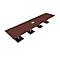 Table de réunion Quandos 4 segments, avec 2 Netbox, l. 4500 x P 1000 mm, érable du Brésil