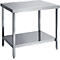 Table de travail en inox, avec socle, 1200 x 700 x 850 mm