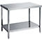Table de travail en inox, L 1400 x l. 700 x H 850 mm, avec étagère basse