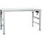 Table de travail Ergo K, avec manivelle, 1750 x 800 mm, Plateau de table coloris PVC, argenté
