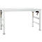 Table de travail Ergo K, avec manivelle, 1750 x 800 mm, Plateau de table coloris PVC, gris clair