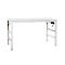 Table de travail Ergo K, avec manivelle, 1750 x 800 mm, plateau en plastique, gris clair