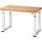 Table de travail série adlatus 600, 1250 x 700 x 740-1140 mm, plateau en hêtre massif