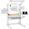 Table de travail TRESTON Quick Edge, rectangulaire, réglable en hauteur manuellement, jusqu'à 100 kg, L 1200 x P 700 x H 1930 mm, acier &amp; aluminium, gris clair RAL 7035