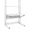 Table de travail TRESTON Quick Edge, rectangulaire, réglable en hauteur manuellement, jusqu'à 100 kg, L 1200 x P 700 x H 1930 mm, acier &amp; aluminium, gris clair RAL 7035