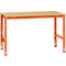 Table de travail UNIVERSAL Standard Manuflex, 1500 x 1000 mm, multiplex nature, orangé rouge