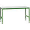 Table de travail UNIVERSAL Standard Manuflex, 1750 x 1000 mm, plastique gris clair, vert réséda