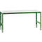 Table de travail UNIVERSAL Standard Manuflex, 2000 x 1000 mm, mélaminé gris clair, vert réséda