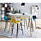 Table haute BALWOO, cadre en chêne à 4 pieds, panneaux d'aggloméré enduits, L 1400 x P 700 x H 1050 mm, blanc 