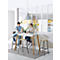 Table haute BALWOO, cadre en chêne à 4 pieds, panneaux d'aggloméré enduits, L 1400 x P 700 x H 1050 mm, blanc 