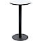 Table haute Paperflow Mezzo, plateau MDF mélaminé, piétement acier, rond Ø 600 x H 1100 mm, blanc/noir mat
