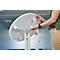 Table haute Quickstep - Ø 700 x H 1100 mm - résistante aux désinfectants - blanc - sans ouverture de parasol