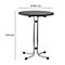 Table haute Quickstep - Ø 850 x H 1100 mm - résistante aux désinfectants - gris pizarra - piétement chromé