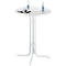 Table haute Quickstep avec ouverture pour parasol, résistante aux désinfectants, Ø 850 mm, blanc
