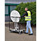 Table haute Quickstep avec ouverture pour parasol, résistante aux désinfectants, Ø 850 mm, blanc