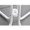 Table haute Quickstep avec ouverture pour parasol, résistante aux désinfectants, Ø 850 mm, blanc