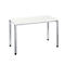 Table Home Office Bexxstar, rectangulaire, 4 pieds en tube carré, L 1200 x P 600 x H 740 mm, blanc/chrome argenté