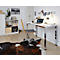 Table Home Office Bexxstar, rectangulaire, 4 pieds en tube carré, L 1200 x P 600 x H 740 mm, blanc/chrome argenté