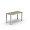 Table Home Office Bexxstar, rectangulaire, 4 pieds en tube carré, L 1200 x P 600 x H 740 mm, décor érable/argent chromé